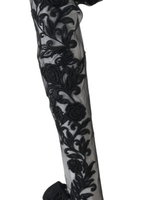 Dolce & Gabbana Embroidered Floral Over-Knee Boots