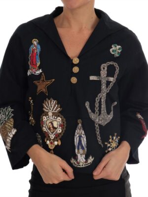 Dolce & Gabbana Enchanted Blue Crystal Embroidered Coat