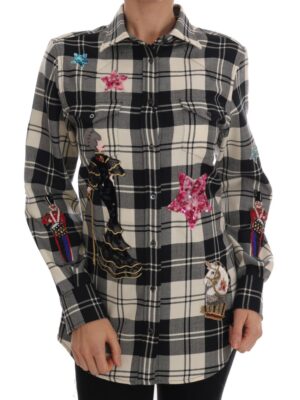 Dolce & Gabbana Enchanted Sequin Checkered Wool Shirt