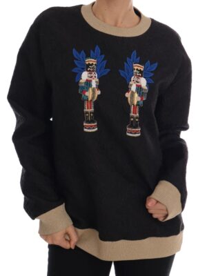 Dolce & Gabbana Enchanted Sequined Black Brocade Sweater