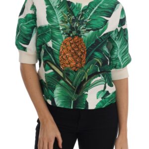 Dolce & Gabbana Tropical Sequined Sweater - Lush Greenery Edition
