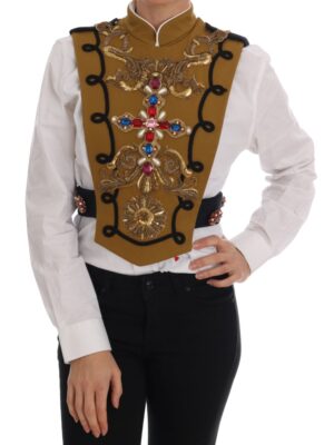 Dolce & Gabbana Runway Embellished Crystal Cross Vest