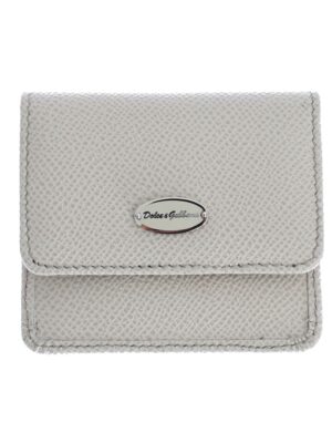 Dolce & Gabbana Sleek White Leather Condom Case Wallet