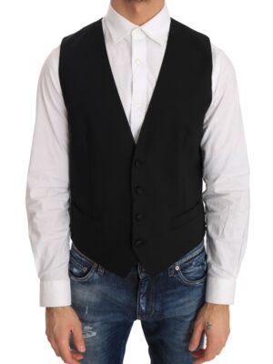 Dolce & Gabbana Elegant Slim Fit Formal Vest in Black