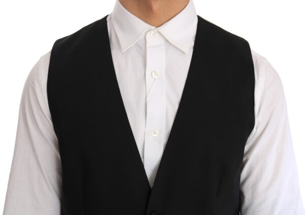 Dolce & Gabbana Elegant Slim Fit Formal Vest in Black - Image 4