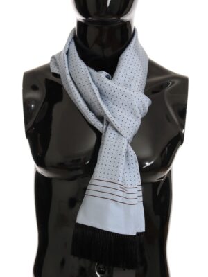Dolce & Gabbana Elegant Blue Silk Polka Dot Men's Scarf