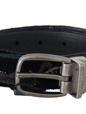 Dolce & Gabbana Elegant Black Cotton-Leather Men's Belt