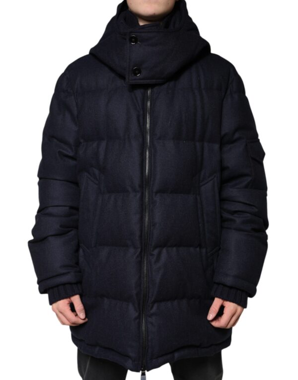 Dolce & Gabbana Black Nylon Hooded Puffer Men Coat Jacket - Image 2