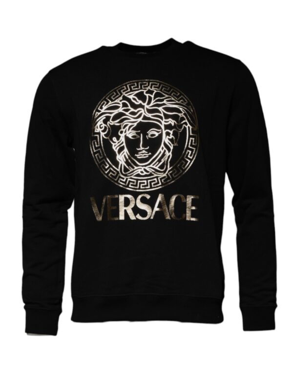 Versace Black Medusa Fleece Men Crew Neck Sweatshirt Sweater - Image 2
