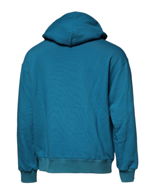Dolce & Gabbana Blue Logo Cotton Hooded Sweatshirt Sweater - Image 5