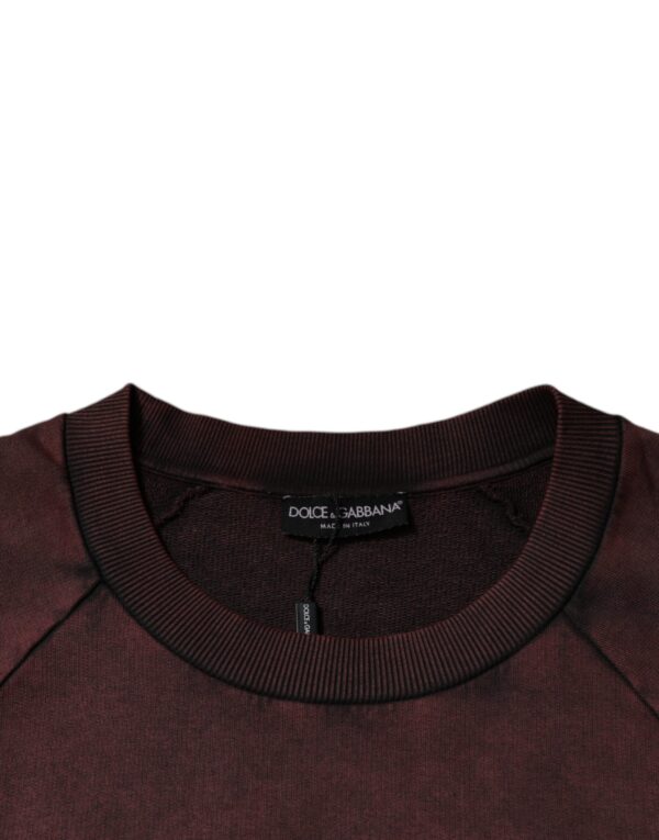 Dolce & Gabbana Brown Logo Cotton Crew Neck Pullover Sweater - Image 6