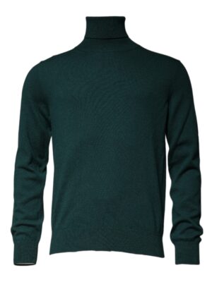 Dolce & Gabbana Green Cashmere Turtleneck Men Pullover Sweater