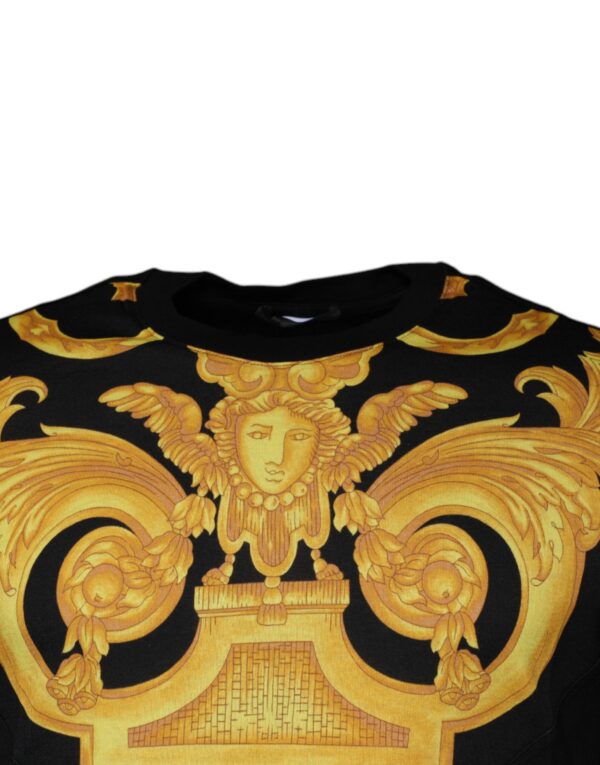 Versace Black Medusa Print Cotton Crew Neck T-shirt - Image 3