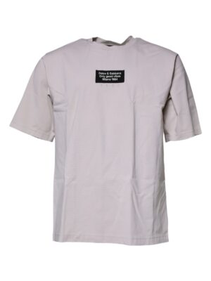 Dolce & Gabbana Beige DG Logo Crew Neck Short Sleeves T-shirt