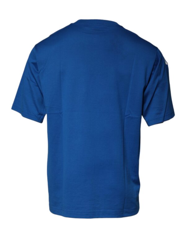 Dolce & Gabbana Blue Logo Print Cotton Men Crew Neck T-shirt - Image 5