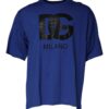 Dolce & Gabbana Blue Logo Print Cotton Men Crew Neck T-shirt - Image 2