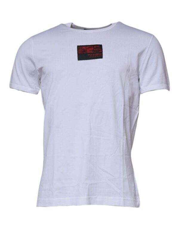 Dolce & Gabbana White Graphic Print Cotton Crew Neck T-shirt - Image 2