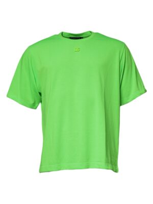 Dolce & Gabbana Green DG Logo Cotton Crew Neck T-shirt