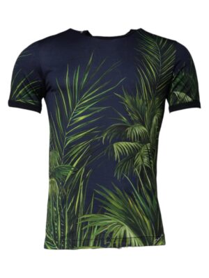 Dolce & Gabbana Blue Tree Print CrewNeck Short Sleeve T-shirt