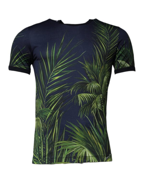 Dolce & Gabbana Blue Tree Print CrewNeck Short Sleeve T-shirt - Image 2