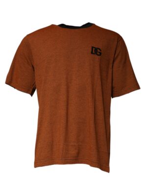 Dolce & Gabbana Brown DG Logo Cotton Crew Neck T-shirt