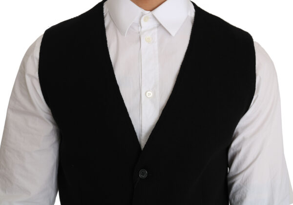 Dolce & Gabbana Sleek Black Cotton Formal Vest - Image 2