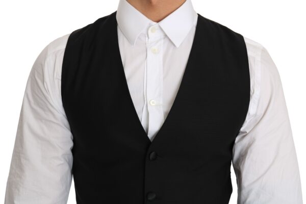 Dolce & Gabbana Sleek Black Wool Blend Formal Vest - Image 3