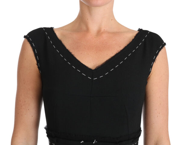 Dolce & Gabbana Elegant Black Sheath Wool Dress - Image 4