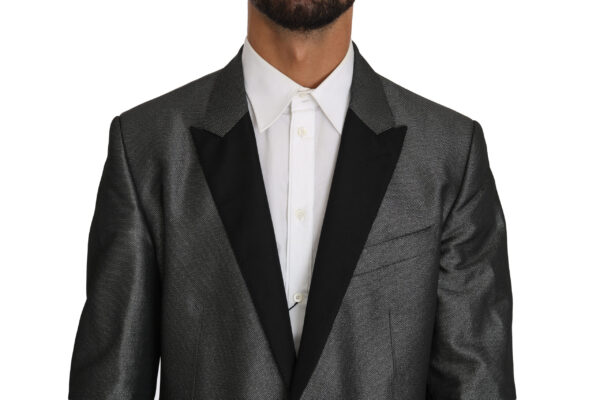 Dolce & Gabbana Elegant Gray Patterned Martini Suit - Image 2