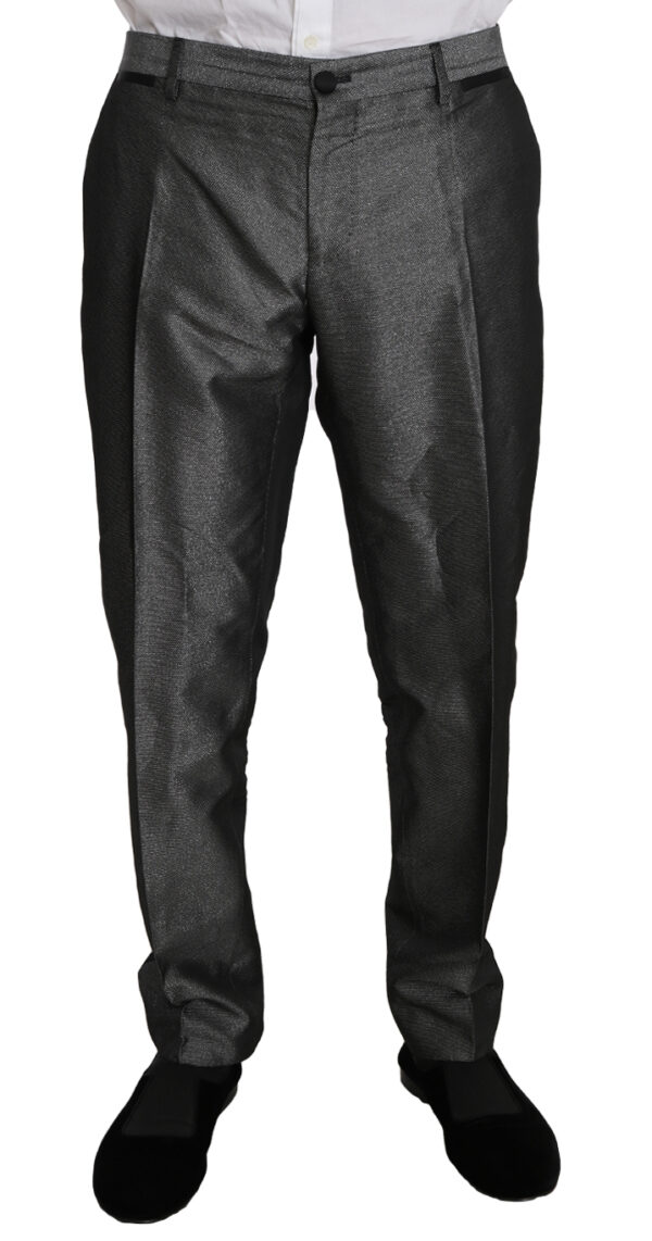 Dolce & Gabbana Elegant Gray Patterned Martini Suit - Image 4
