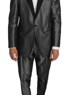Dolce & Gabbana Elegant Gray Patterned Martini Suit