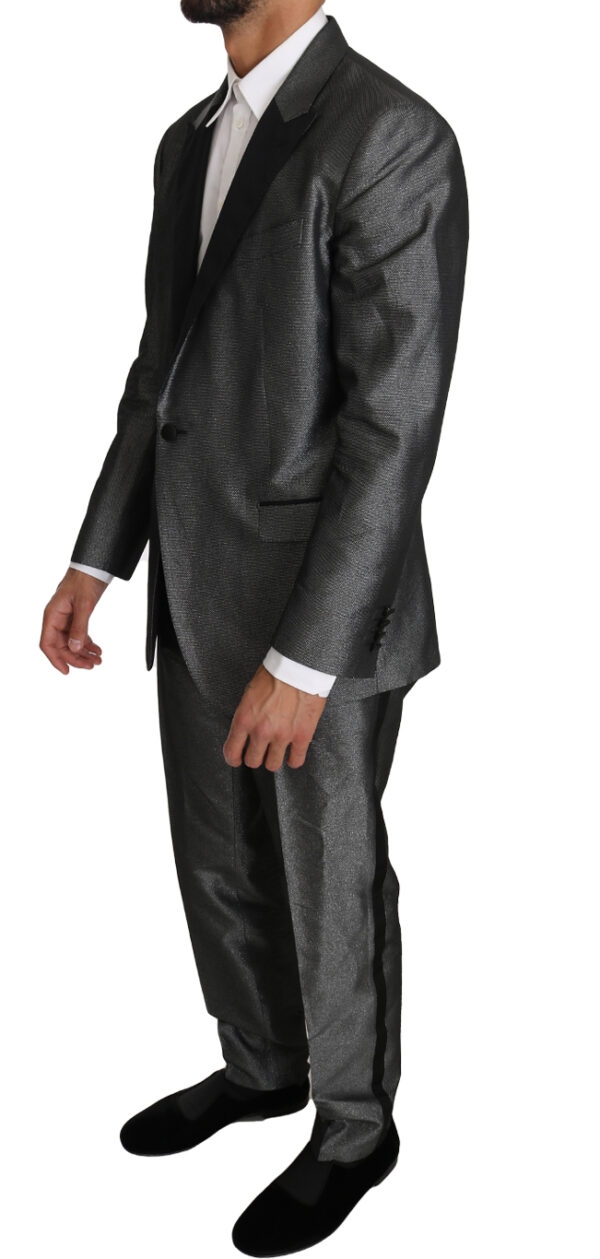 Dolce & Gabbana Elegant Gray Patterned Martini Suit - Image 6