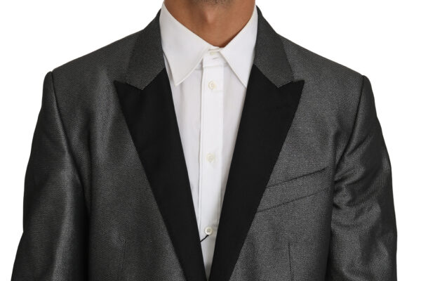 Dolce & Gabbana Elegant Gray Patterned Martini Suit - Image 8