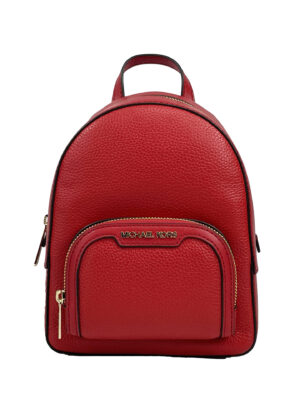 Michael Kors Jaycee Mini XS Leather Zip Pocket Backpack Red