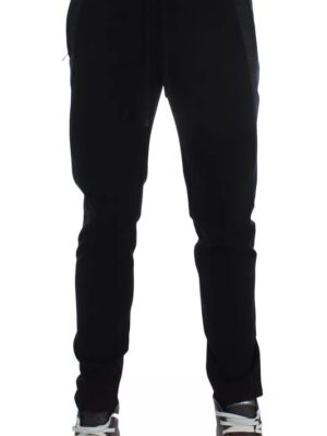 Dolce & Gabbana Black Gray Wool Casual Trousers Stripe Pants