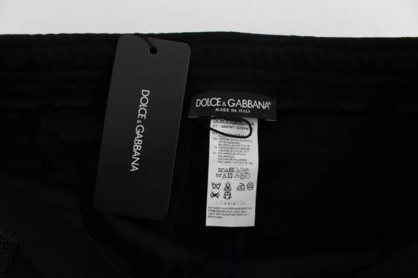 Dolce & Gabbana Black Gray Wool Casual Trousers Stripe Pants - Image 6