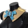 Dolce & Gabbana Gold Bow Crystal Embellished Runway Collar Necklace - Image 3