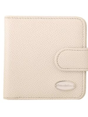 Dolce & Gabbana White Dauphine Leather Condom Case Holder Pocket Wallet
