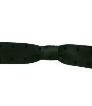 Dolce & Gabbana Green Dotted Silk Adjustable Neck Bow Tie