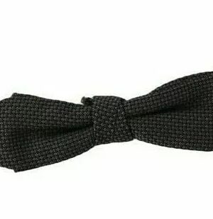 Dolce & Gabbana Gray Pattern Silk Adjustable Neck Bow Tie