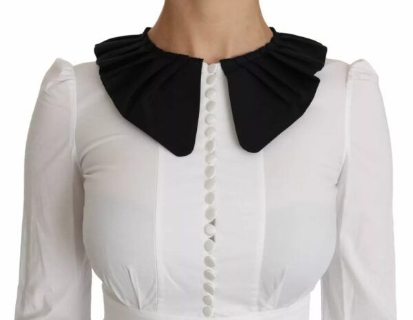 Dolce & Gabbana Black White Decorative Buttons Tops Shirt Blouse - Image 7