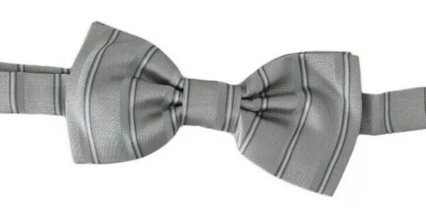Dolce & Gabbana Light Gray Lining Adjustable Neck Butterfly Bow Tie - Image 2
