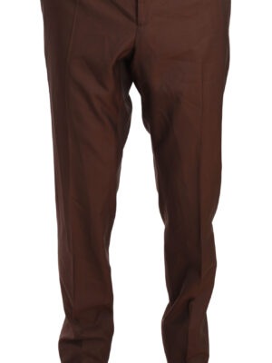 Dolce & Gabbana Elegant Brown Wool-Silk Formal Pants