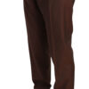 Dolce & Gabbana Elegant Brown Wool-Silk Formal Pants - Image 2