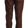 Dolce & Gabbana Elegant Brown Wool-Silk Formal Pants - Image 3