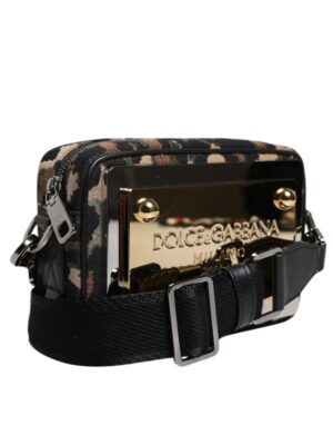 Dolce & Gabbana Multicolor Leopard Jacquard DG Logo Crossbody Bag