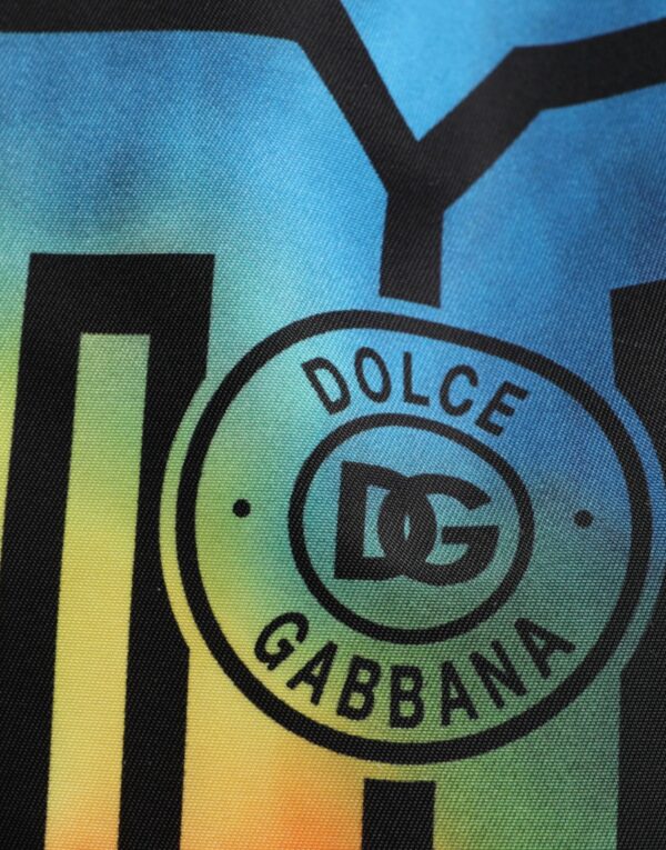 Dolce & Gabbana Multicolor Tie Dye Nylon Logo Print Kids Backpack Bag - Image 3