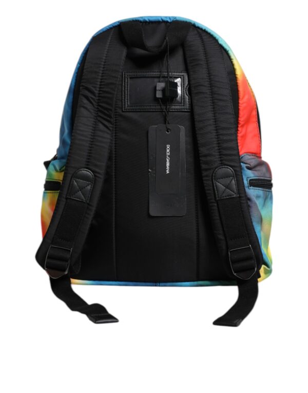 Dolce & Gabbana Multicolor Tie Dye Nylon Logo Print Kids Backpack Bag - Image 5