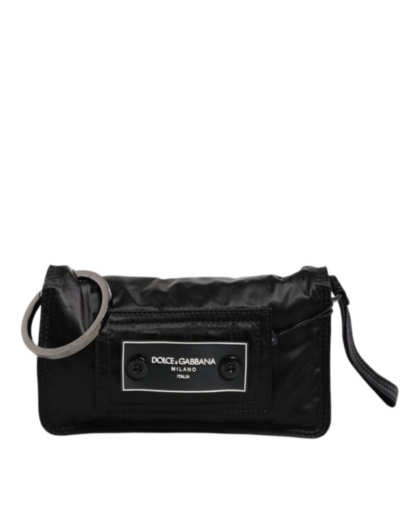 Dolce & Gabbana Black Fabric Logo Two Way Clutch Crossbody Bag - Image 2