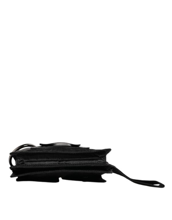 Dolce & Gabbana Black Fabric Logo Two Way Clutch Crossbody Bag - Image 5